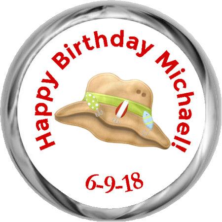 Fishing Hat & Lures- Hershey Kisses Sticker