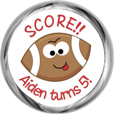 Football Funny Face - Little Boys Custom Candy Sticker