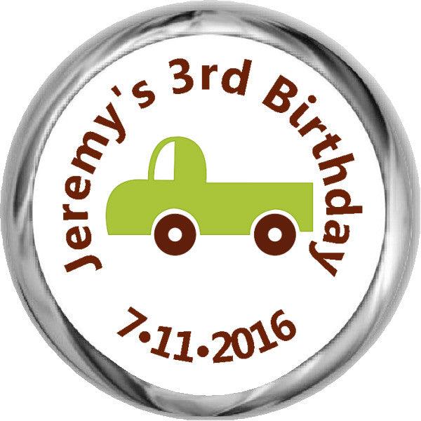 Green Truck - Toddler Boy's HERSHEY KISSES Stickers (#HKS309) - StorkBabyGiftBaskets