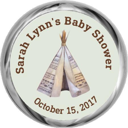 Tribal Teepee - Hershey Kiss Sticker Favor - StorkBabyGiftBaskets.com