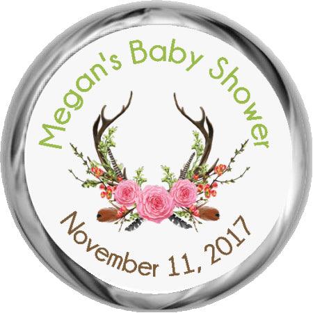 ANTLERS BOHO PERSONALIZED HERSHEY STICKERS