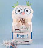It's a Hoot Owl Hooded Bath Towel Set for Baby/Toddler (#BGC181) - StorkBabyGiftBaskets - 3