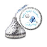 Baby Boy Silver Spoon Stickers - HERSHEY'S Kisses Favors (#HKS02) - StorkBabyGiftBaskets - 2