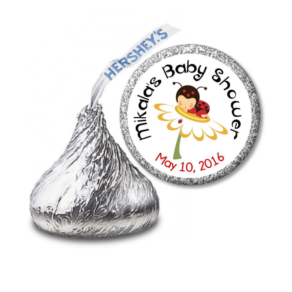 Little Ladybug Stickers -  Baby Girl HERSHEY'S KISSES (#HKS17) - StorkBabyGiftBaskets - 2