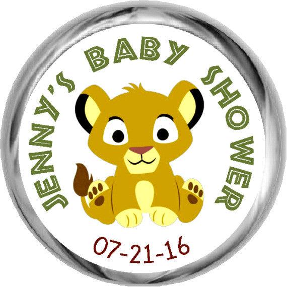 Baby Lion King Stickers - Personalized Candy KISSES (#HKS19) - StorkBabyGiftBaskets - 1