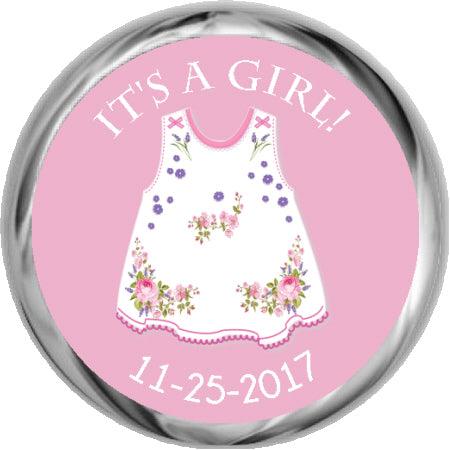 LIttle Dress - Girl Baby Shower Stickers