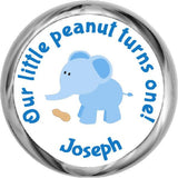 Little Peanut Elephant Sticker - Personalized HERSHEY KISS FAVOR (#HKS337) - StorkBabyGiftBaskets