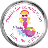 Mermaid (Blonde) - Birthday Hershey Kisses Stickers