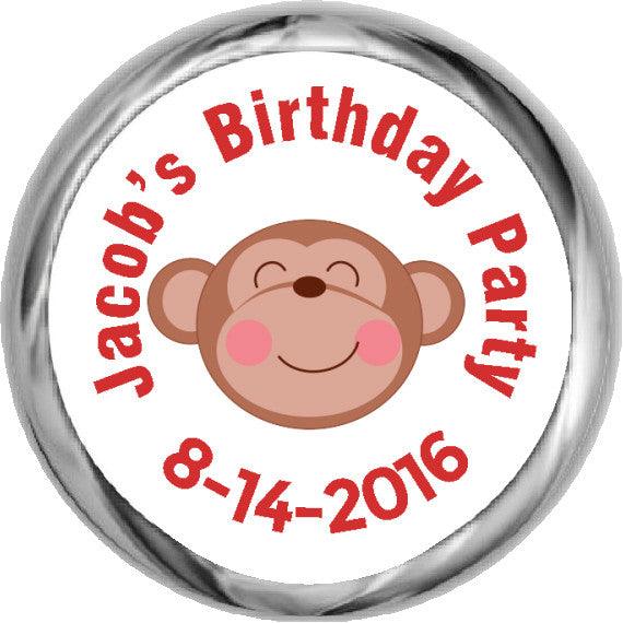 Monkey Face Sticker - HERSHEY KISS FAVOR (#HKS305) - StorkBabyGiftBaskets