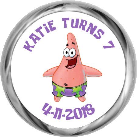 Patrick Star- Custom Hershey Birthday Stickers