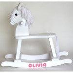 Baby Girl's Personalized Rocking Horse Gift Set (#BGC14) - Stork Baby Gift Baskets - 2