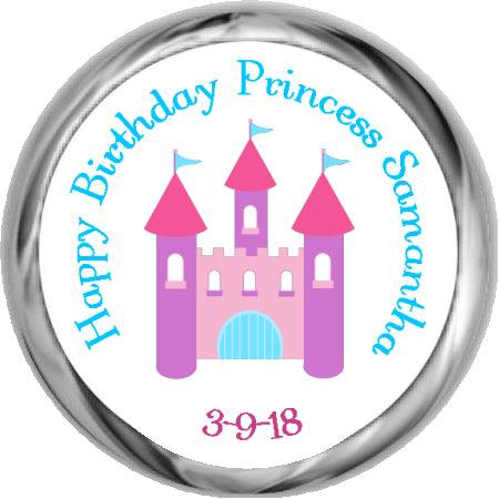 Princess Castle- Birthday Hershey Kisses Stickers