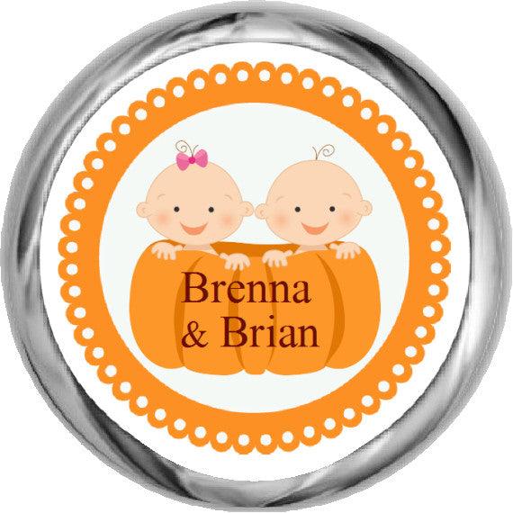 Personalized Pumpkin Patch Cuties - Boy & Girl Twins Shower Favor (#HKS20) - StorkBabyGiftBaskets - 1