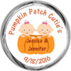 Pumpkin Patch Twin Girls - Kisses Candy Sticker Favors (#HKS26) - StorkBabyGiftBaskets - 1