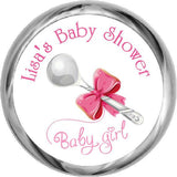 Baby Girl Silver Spoon Stickers - HERSHEY'S Kisses Candy (#HKS03) - StorkBabyGiftBaskets - 1