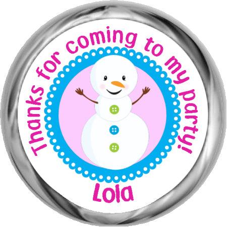 Snowman- Birthday Hershey Kisses Stickers