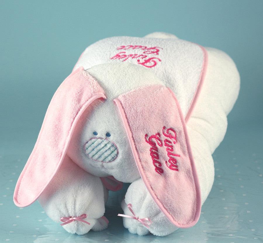 Snuggle Bunny Unique Baby Blanket  (#BGC20) - Stork Baby Gift Baskets - 3