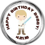 Luke Skywalker - Birthday Hershey Kisses Stickers