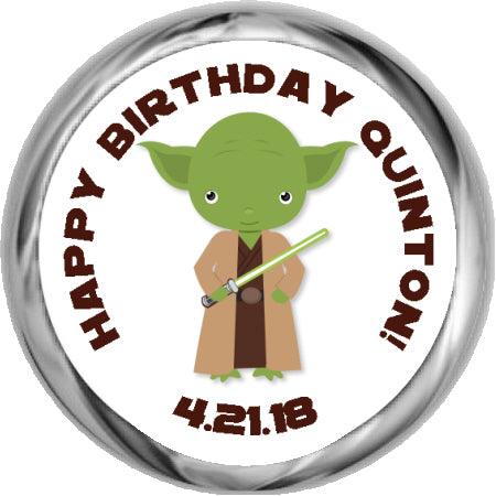 Yoda - Birthday Hershey Kisses Stickers 