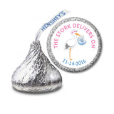 The Stork Delivers Sticker - Personalized Kisses Candy For Baby Shower (#HKS30) - StorkBabyGiftBaskets - 2
