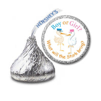 Pink and Blue Storks Sticker - Gender Reveal Candy Favors (#HKS39) - StorkBabyGiftBaskets - 2