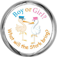 Pink and Blue Storks Sticker - Gender Reveal Candy Favors (#HKS39) - StorkBabyGiftBaskets - 1