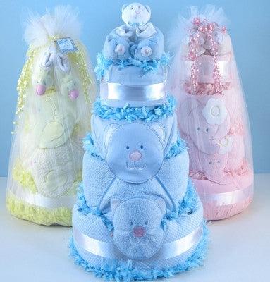 Baby Shower Diaper Cake Blue - SKU: BGC80 - StorkBabyGiftBaskets.com