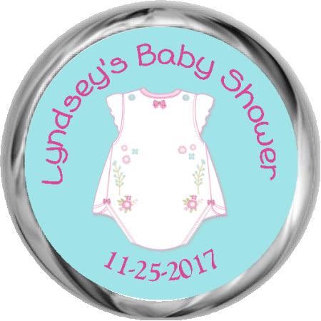 Tickled Pink Girl Baby Shower Kisses Sticker