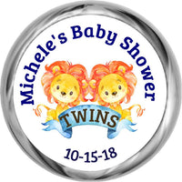 Twin Lion Stickers - Twins Baby Shower Favor - StorkBabyGiftBaskets.com