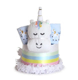 Unicorn Diaper Cake for Twins - SKU: BGC-UDCT - StorkBabyGiftBaskets.com