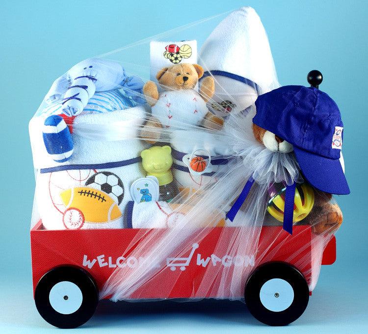 Welcome Wagon Deluxe - Boy (#BGC90) - Stork Baby Gift Baskets - 2